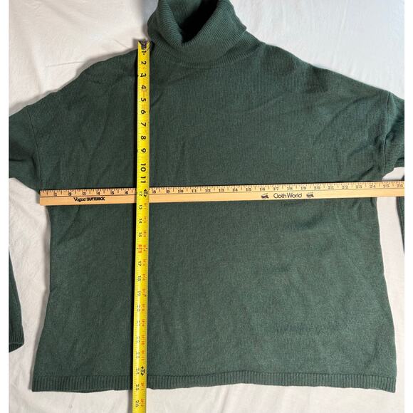 Boden Green 100% Wool Women’s Ribbed Turtleneck Sweater Size LARGE - Picture 7 of 9